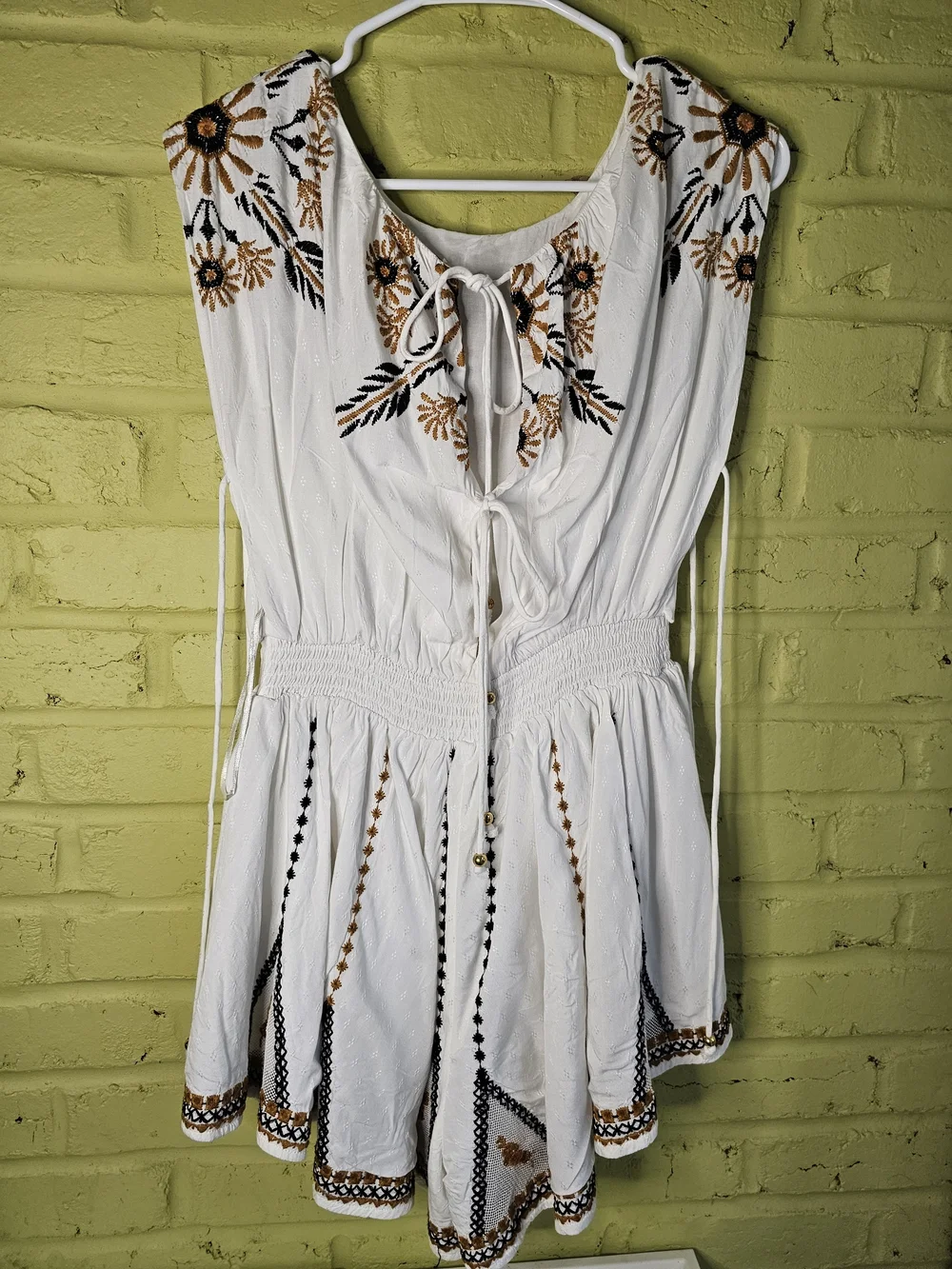 Free People Catalina Embroidered Shorts Romper Size XS - Picture 4 of 4